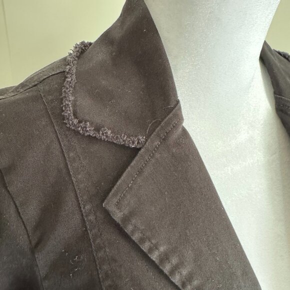 Luii Black Stretch Blazer with Back Ruffles, Size XL - Picture 2 of 7